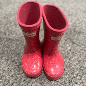 Hunter Sparkling Pink Kids' Rain Boots